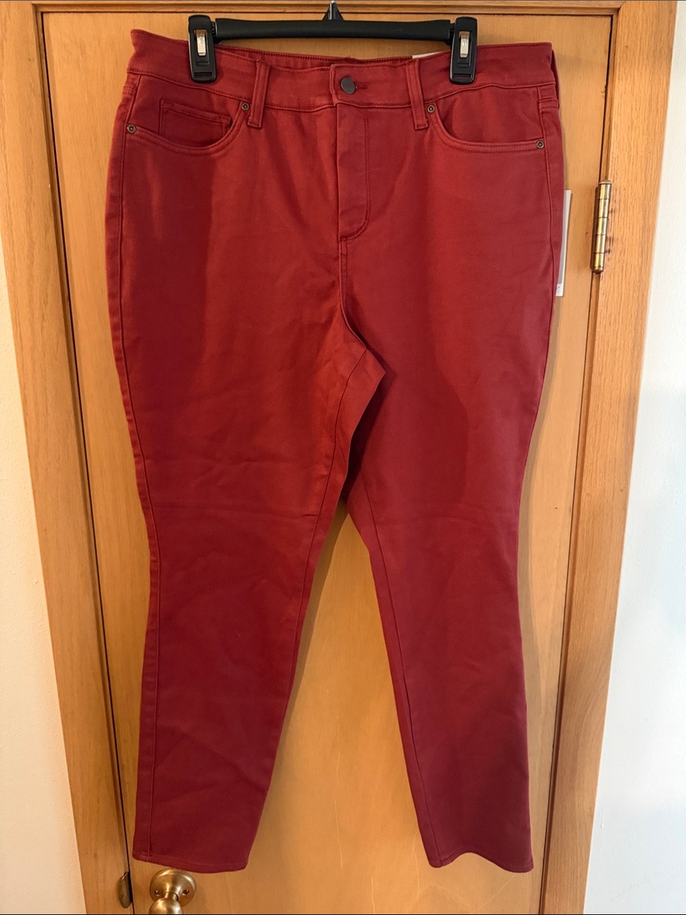 NYDJ Women’s Ami Skinny Legging Lift Tuck Stretch Jeans New Burnt Red Size 16